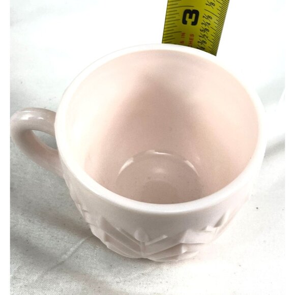 Boho White Ceramic Mugs Set of 2 Embossed Leaf Design 12oz Modern Cottage Coffee - Picture 7 of 7